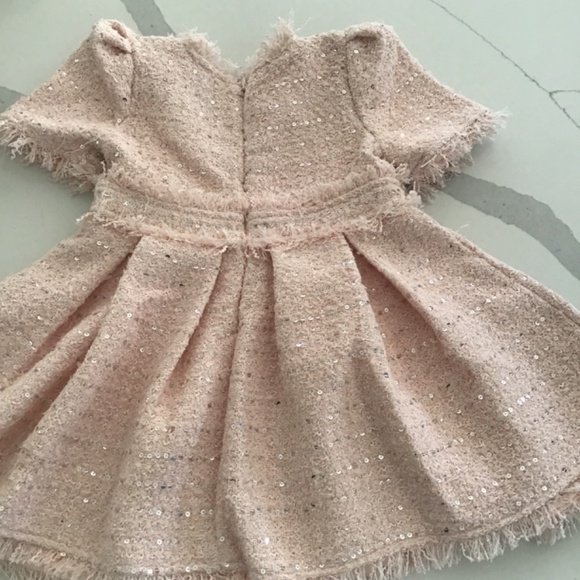 Bardot Junior Toddler Girl Pink Short Sleeve Tweed Dress Size 3T - Picture 2 of 6
